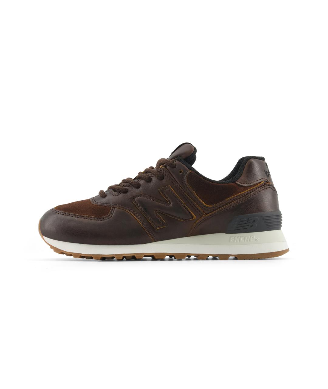 NEW BALANCE Коричневые кожаные кроссовки, фото 2