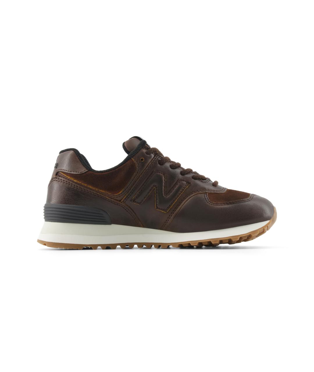 NEW BALANCE Коричневые кожаные кроссовки, фото 3