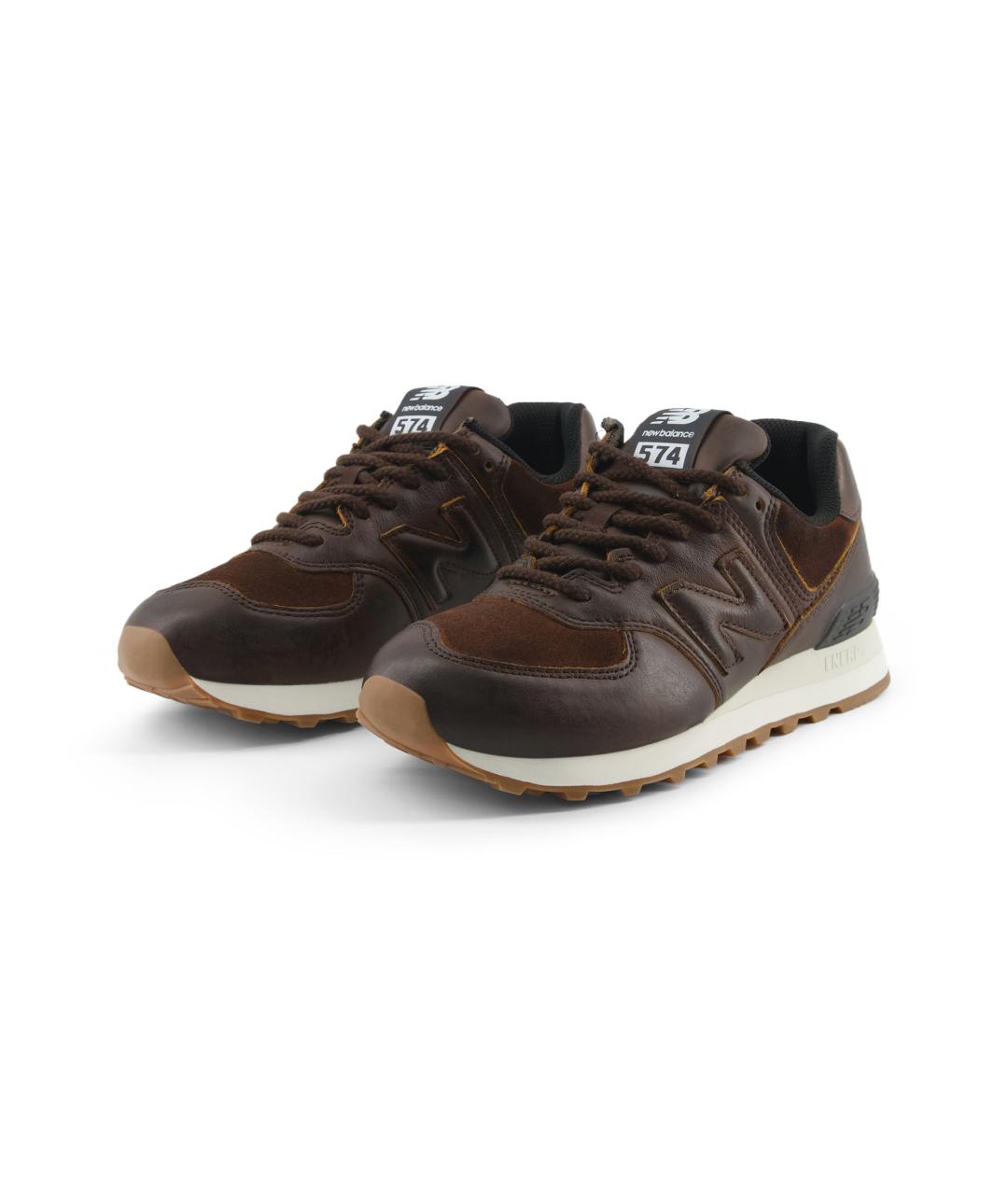 NEW BALANCE Коричневые кожаные кроссовки, фото 4