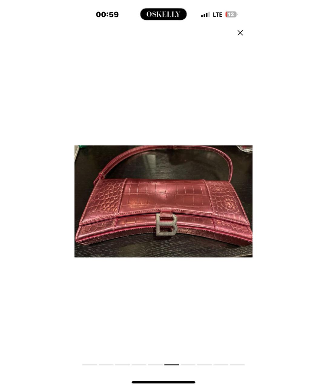 BALENCIAGA Розовая кожаная сумка с короткими ручками, фото 6