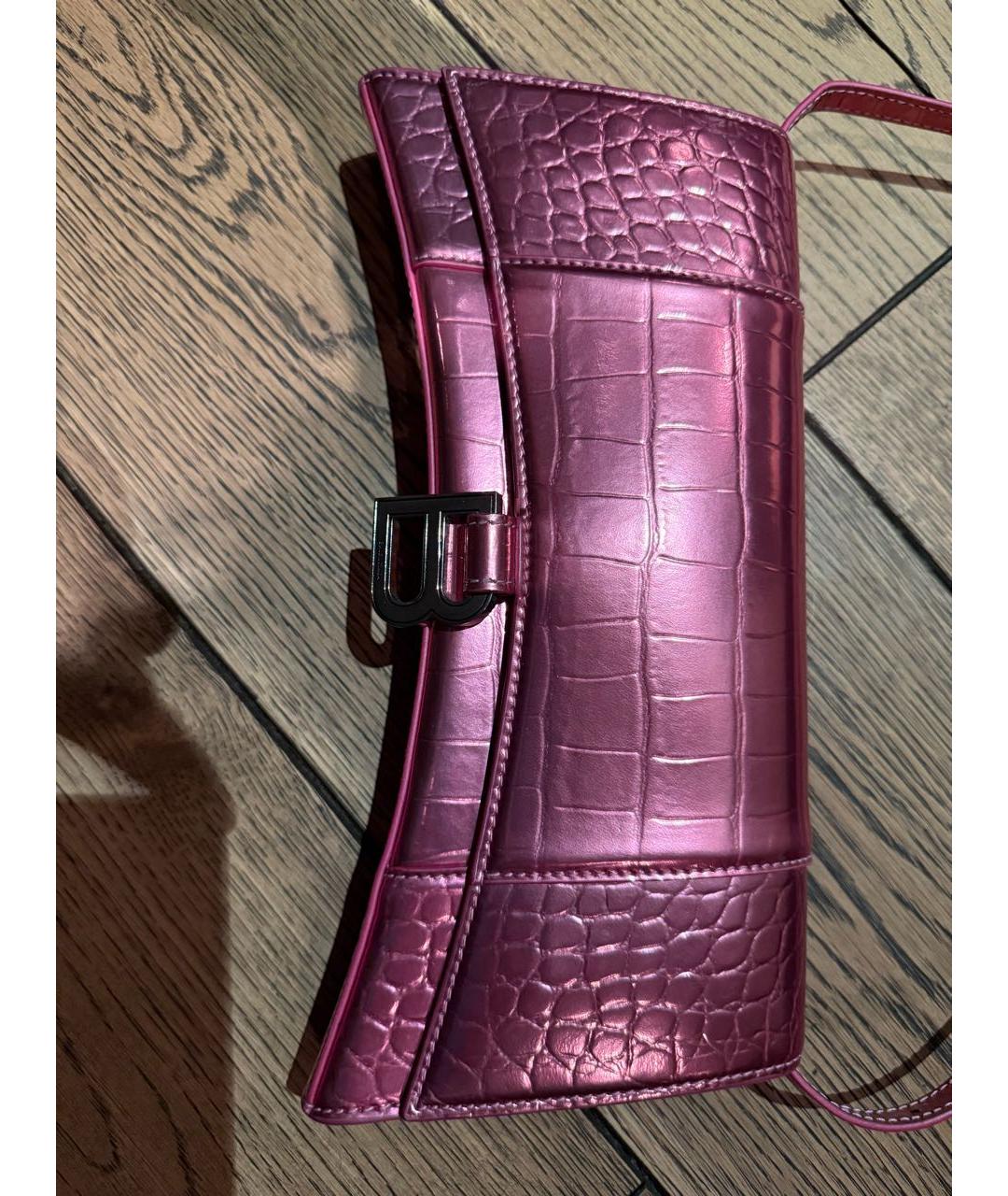 BALENCIAGA Розовая кожаная сумка с короткими ручками, фото 2