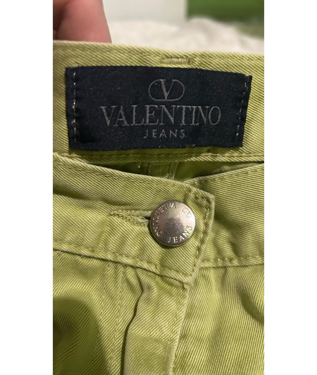 VALENTINO Зеленые хлопковые прямые джинсы, фото 3