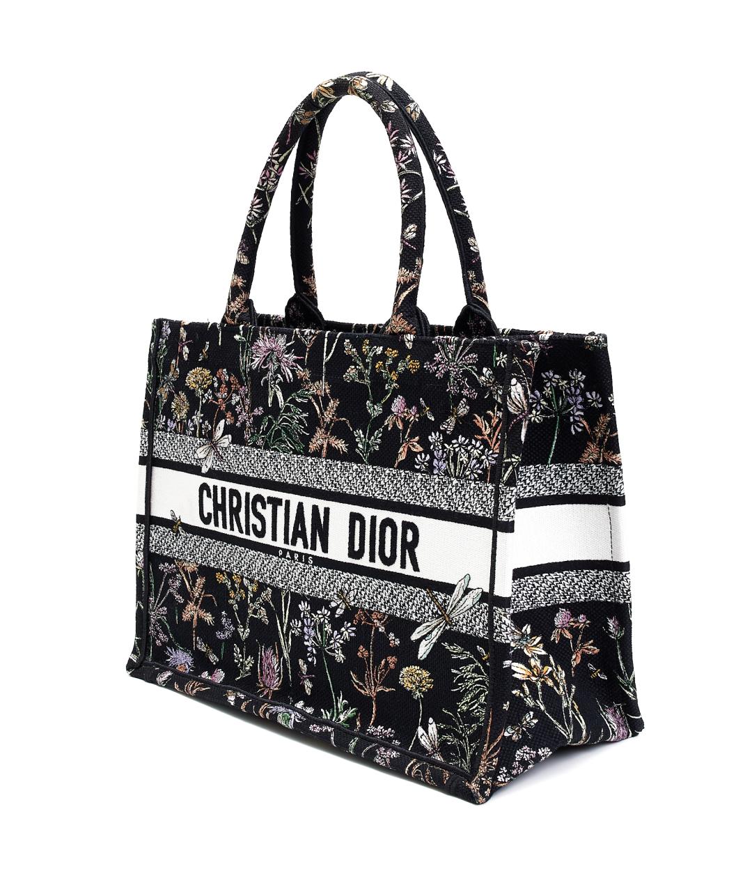 CHRISTIAN DIOR Черная тканевая сумка тоут, фото 2