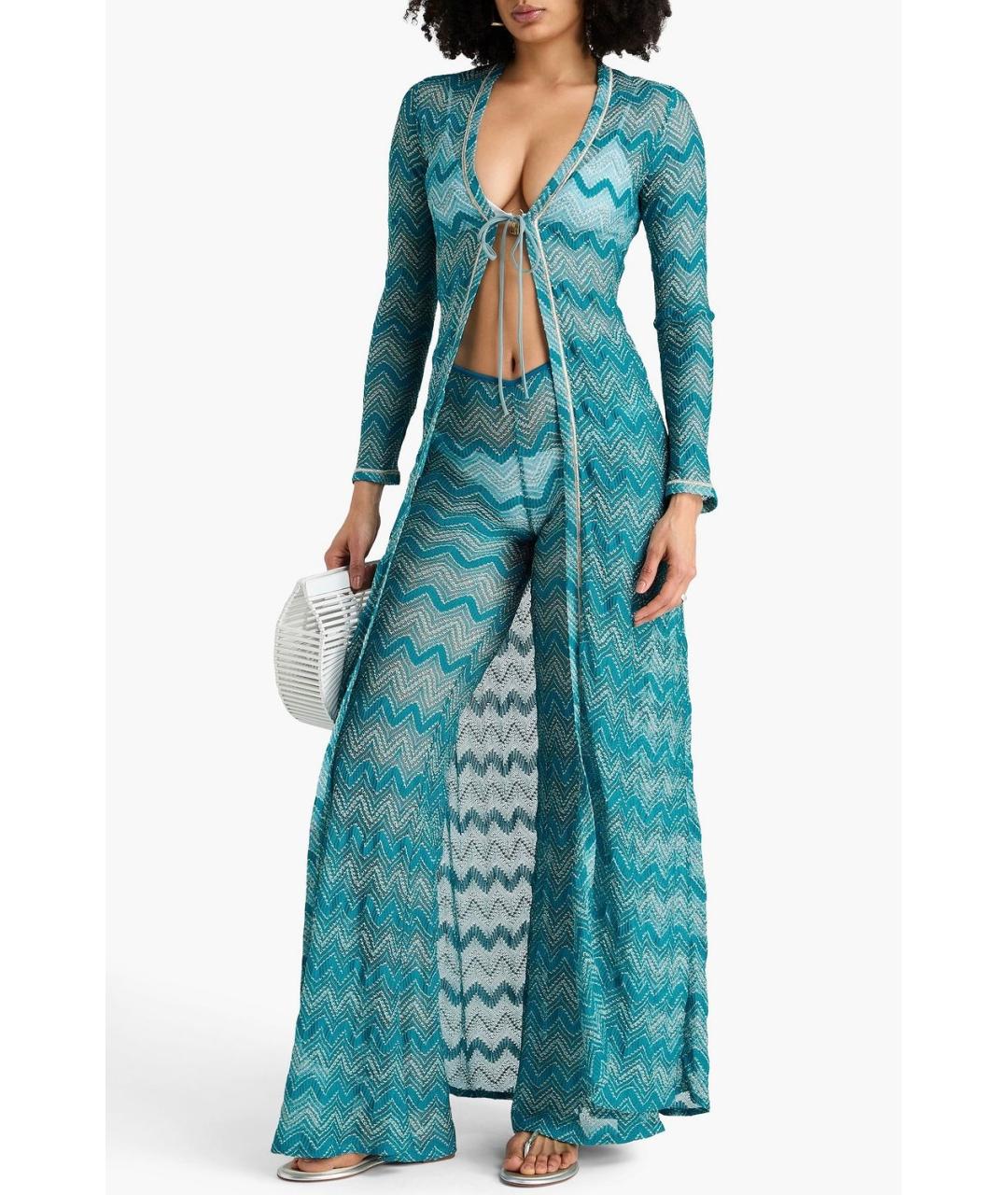 MISSONI Бирюзовый вискозный кардиган, фото 2