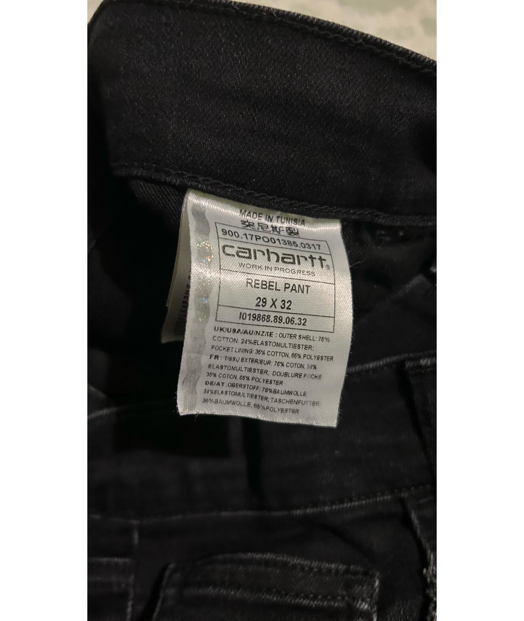 CARHARTT WIP Черные хлопковые джинсы скинни, фото 3