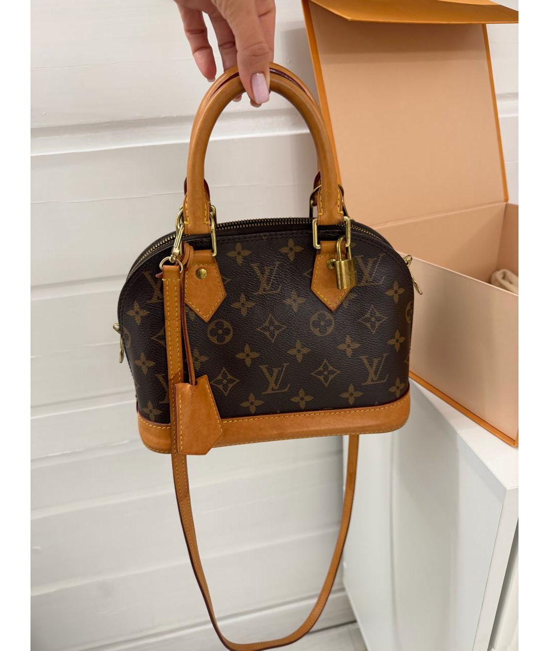 LOUIS VUITTON Коричневая сумка с короткими ручками, фото 5
