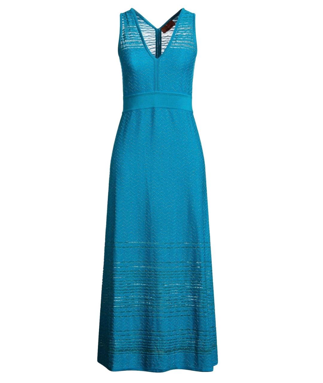 MISSONI Бирюзовое шерстяное коктейльное платье, фото 1