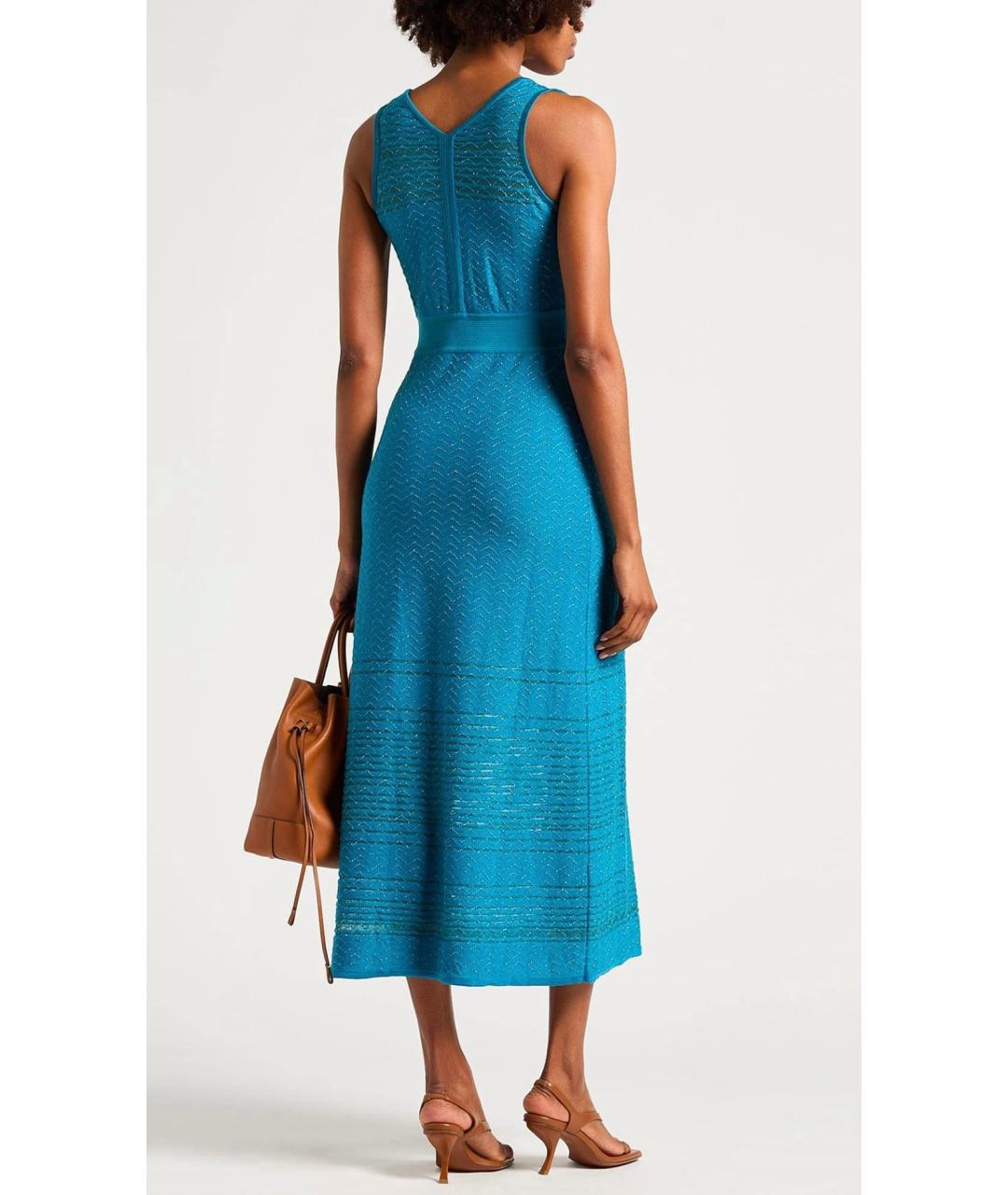 MISSONI Бирюзовое шерстяное коктейльное платье, фото 3