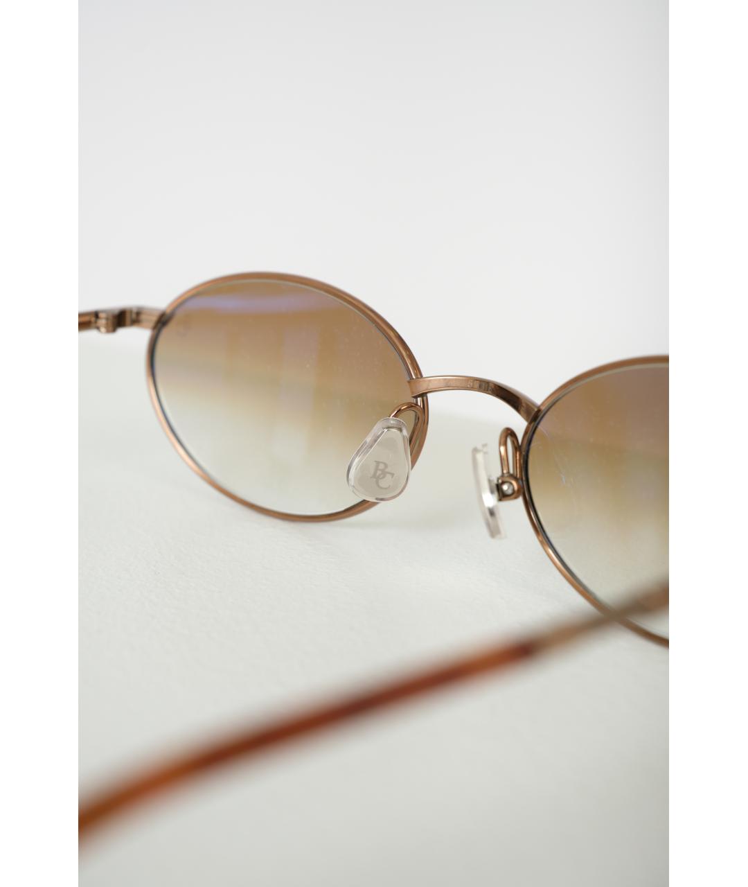 BRUNELLO CUCINELLI Коричневые металлические солнцезащитные очки, фото 4