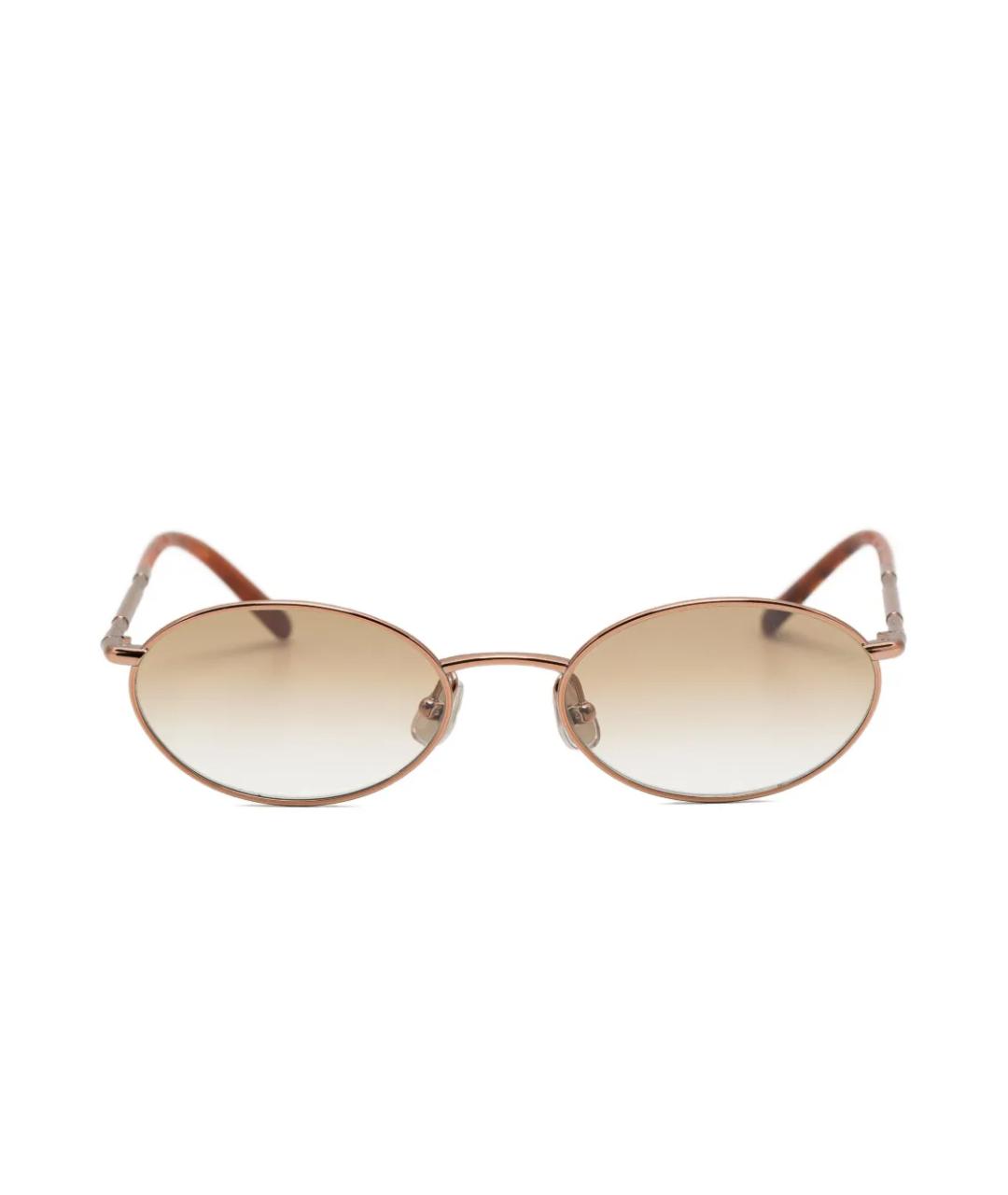 BRUNELLO CUCINELLI Коричневые металлические солнцезащитные очки, фото 1