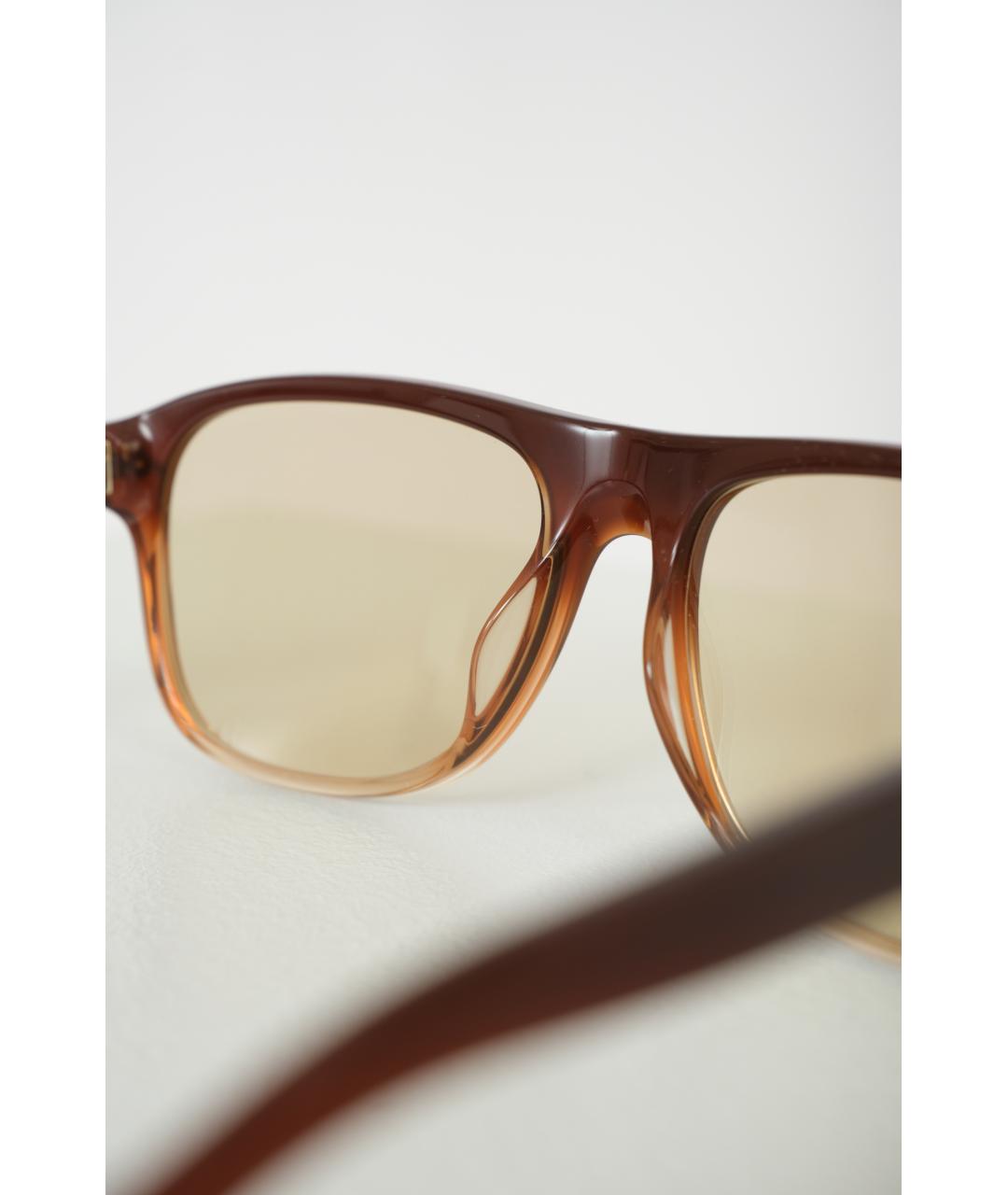 BRUNELLO CUCINELLI Коричневые пластиковые солнцезащитные очки, фото 3