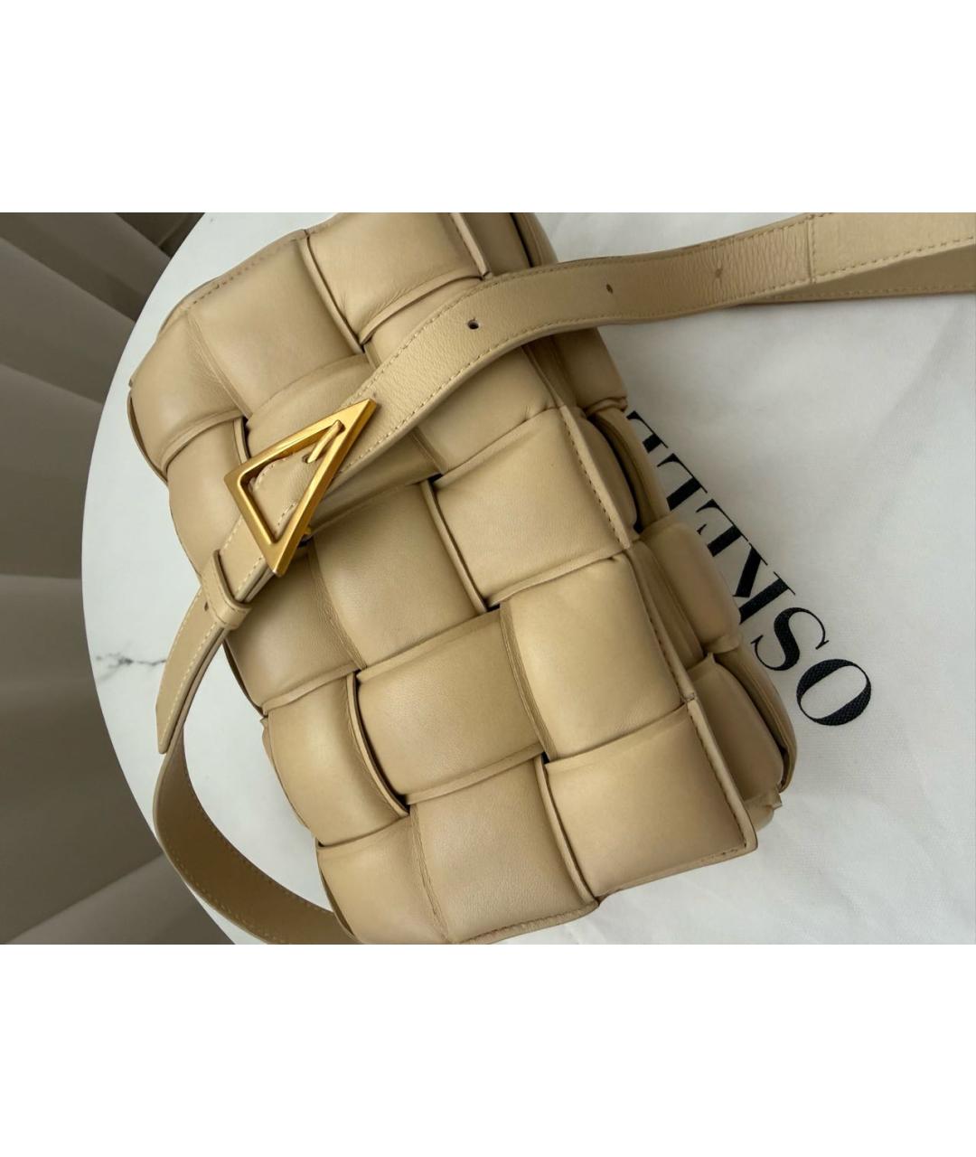 BOTTEGA VENETA Бежевая кожаная сумка через плечо, фото 6