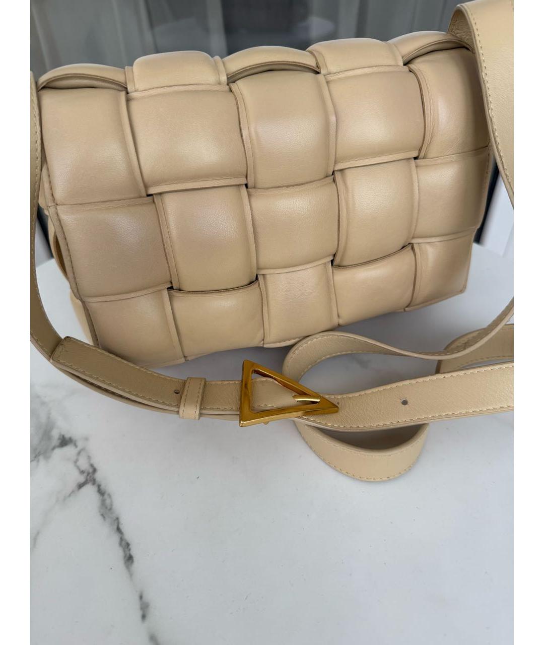 BOTTEGA VENETA Бежевая кожаная сумка через плечо, фото 8