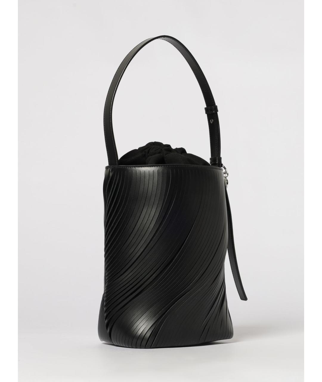EMPORIO ARMANI Черная кожаная сумка с короткими ручками, фото 2