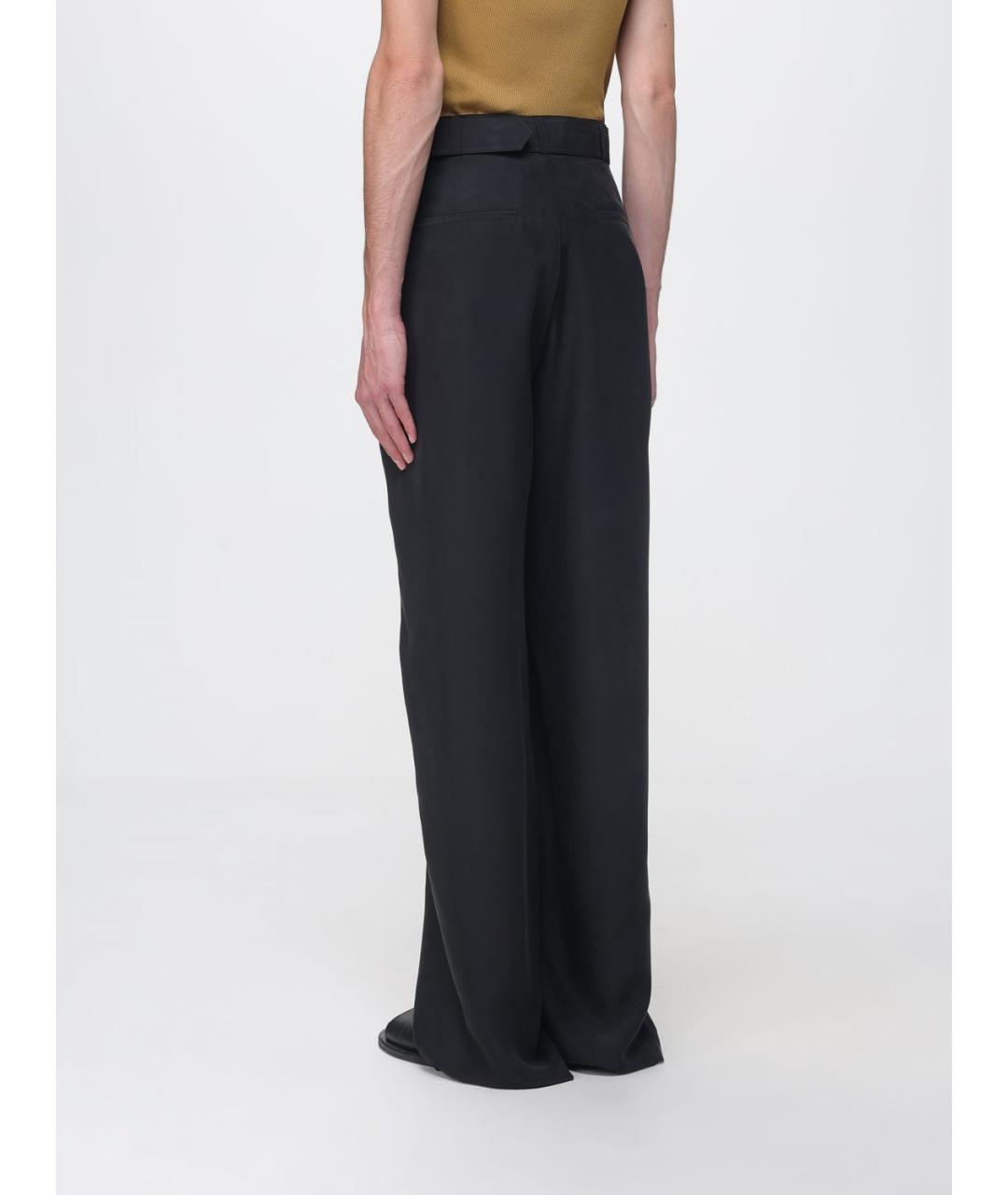 EMPORIO ARMANI Черные шелковые повседневные брюки, фото 2
