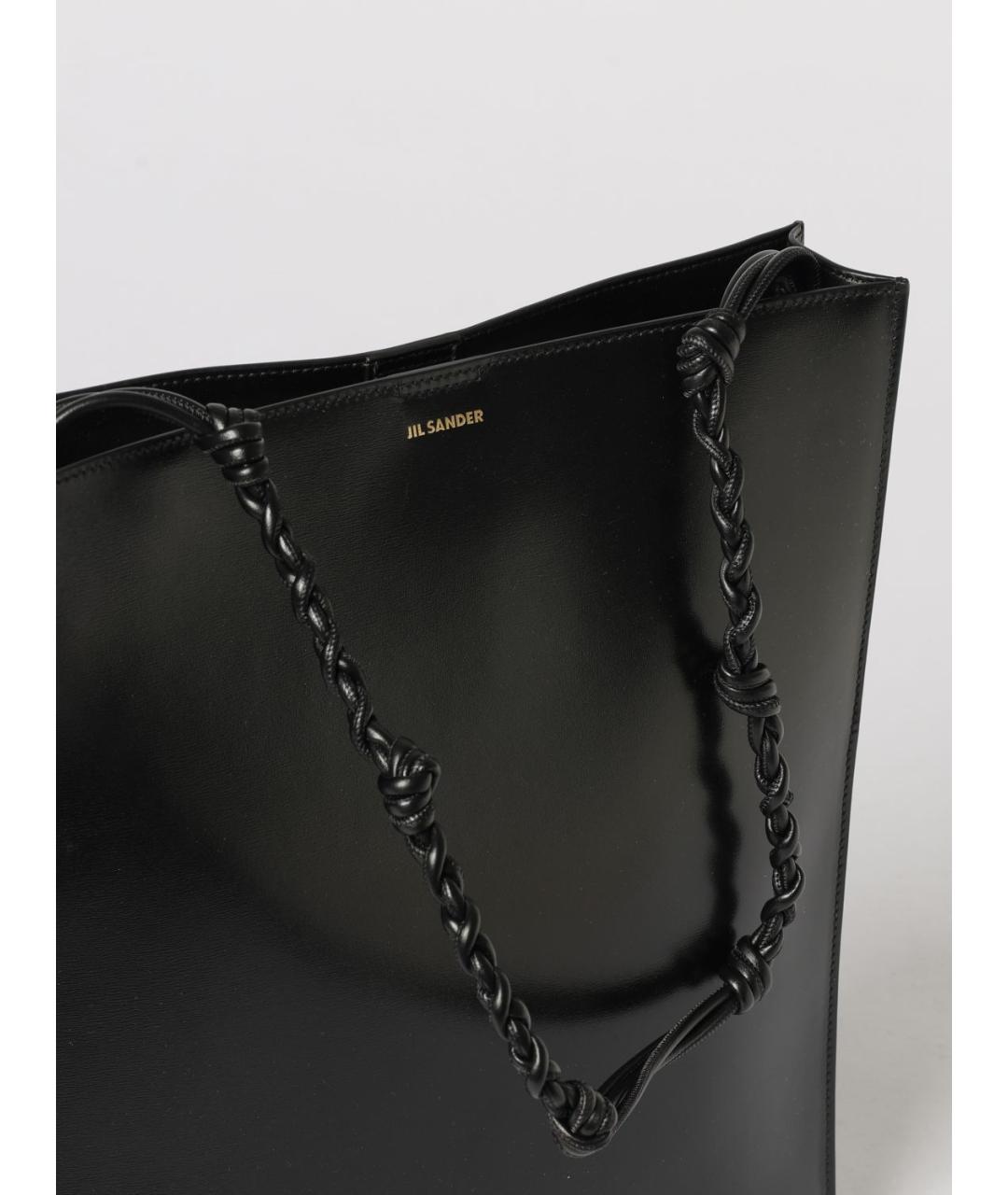 JIL SANDER Черная кожаная сумка через плечо, фото 4
