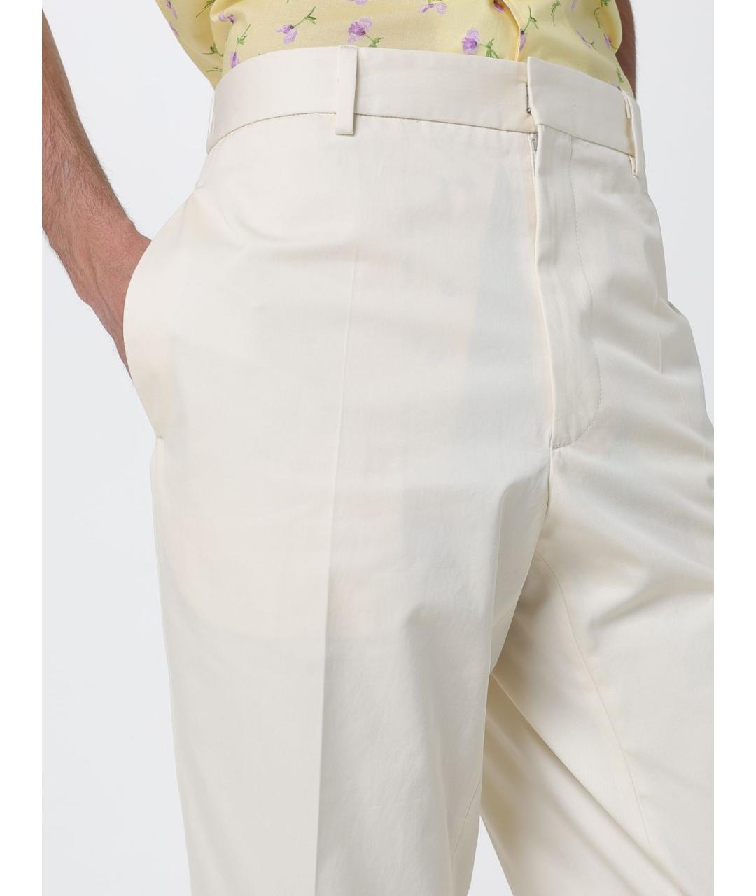 JIL SANDER Белые хлопковые повседневные брюки, фото 5