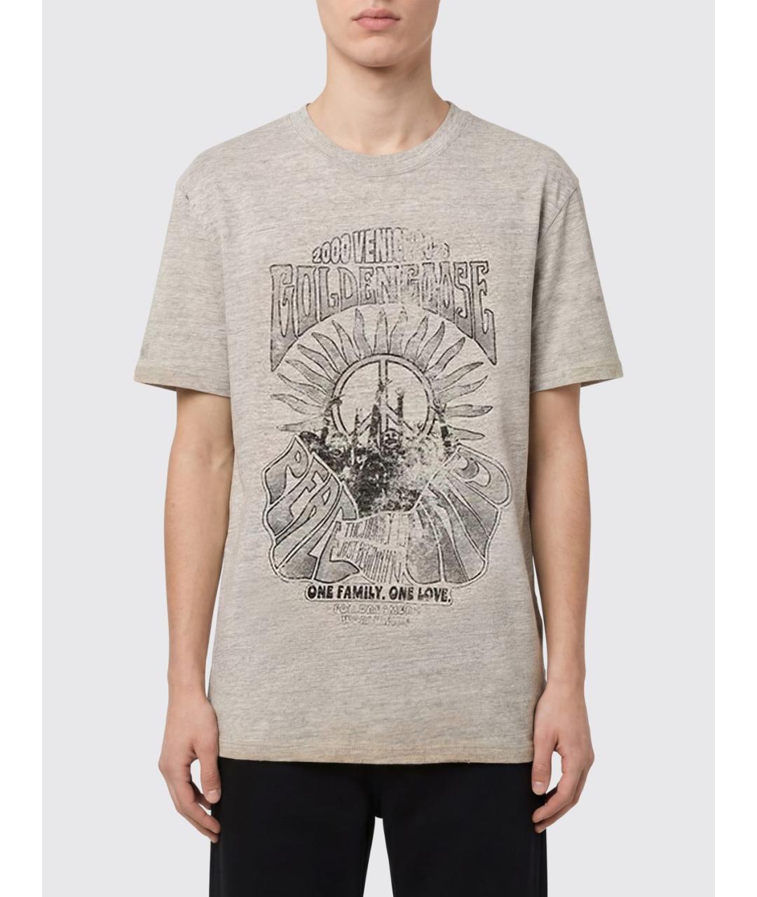 GOLDEN GOOSE Серая хлопковая футболка, фото 1
