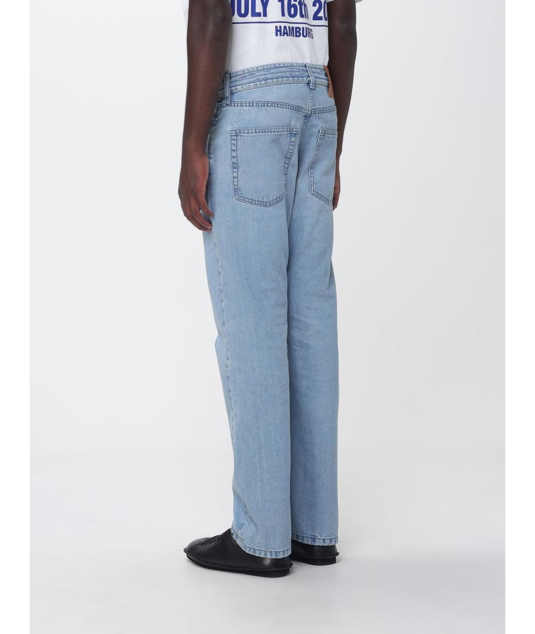 JIL SANDER Голубые хлопковые прямые джинсы, фото 3