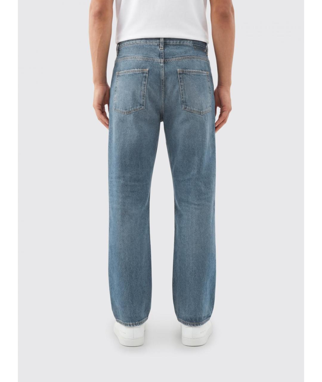 GOLDEN GOOSE DELUXE BRAND Синие хлопковые прямые джинсы, фото 2