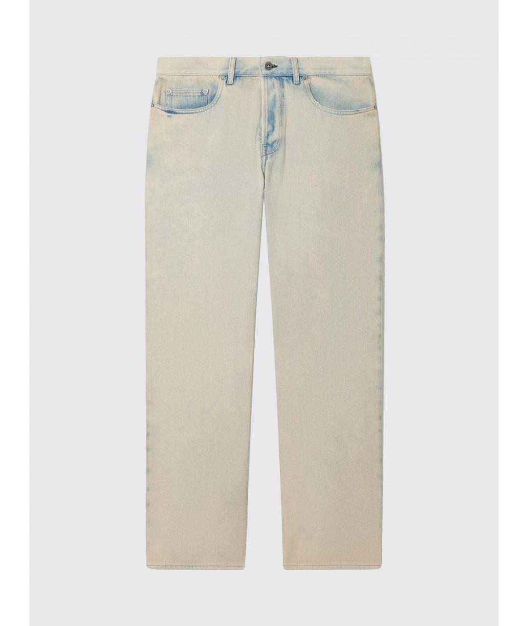 GOLDEN GOOSE DELUXE BRAND Бежевые хлопковые прямые джинсы, фото 2