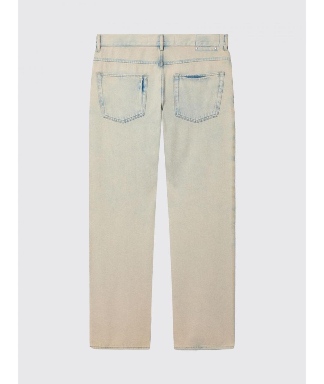 GOLDEN GOOSE DELUXE BRAND Бежевые хлопковые прямые джинсы, фото 3