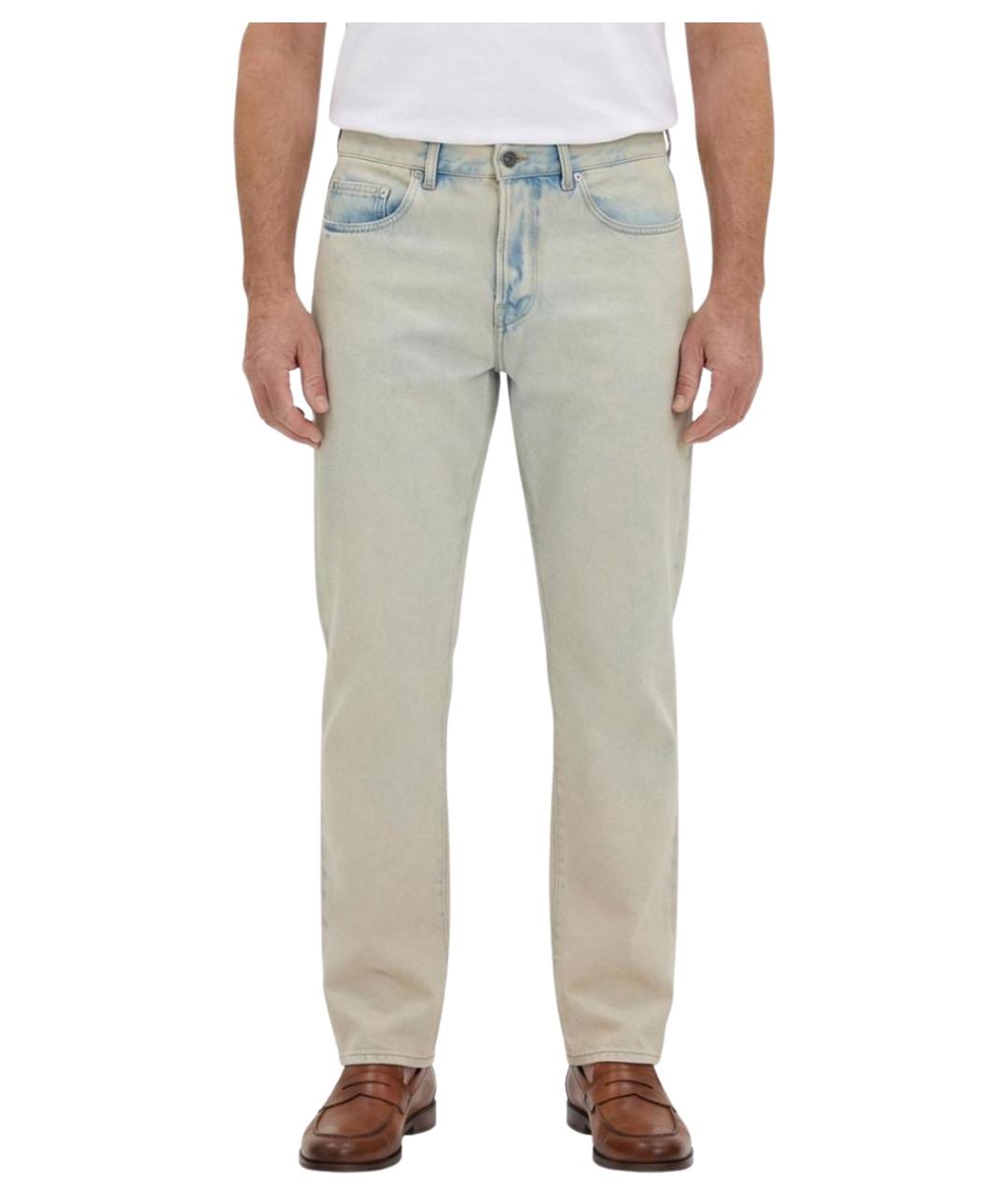 GOLDEN GOOSE DELUXE BRAND Бежевые хлопковые прямые джинсы, фото 1