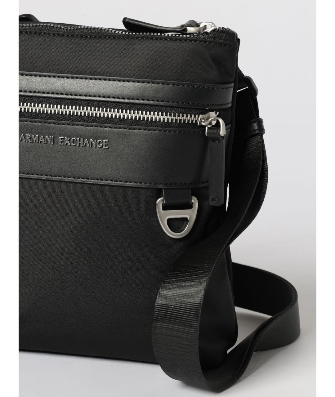 ARMANI EXCHANGE Черная синтетическая сумка на плечо, фото 3