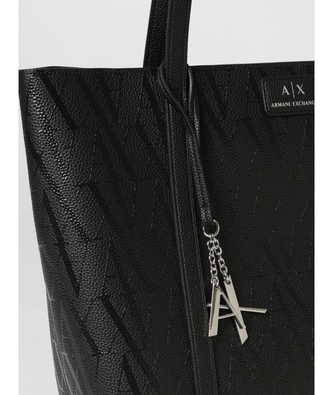 ARMANI EXCHANGE Черная сумка через плечо из искусственной кожи, фото 3