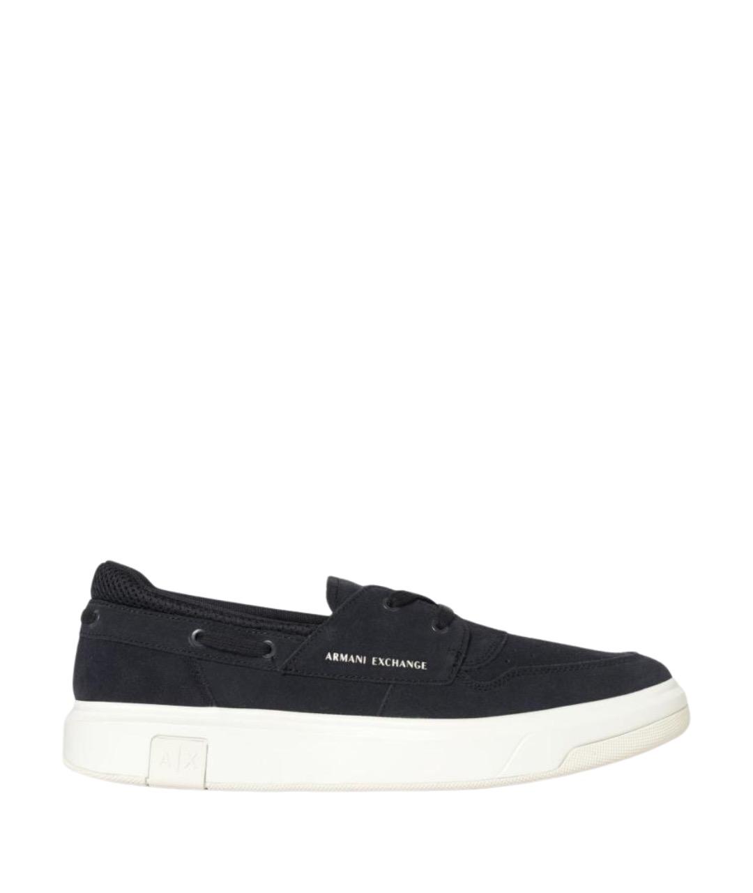 ARMANI EXCHANGE Синие кожаные лоферы, фото 1