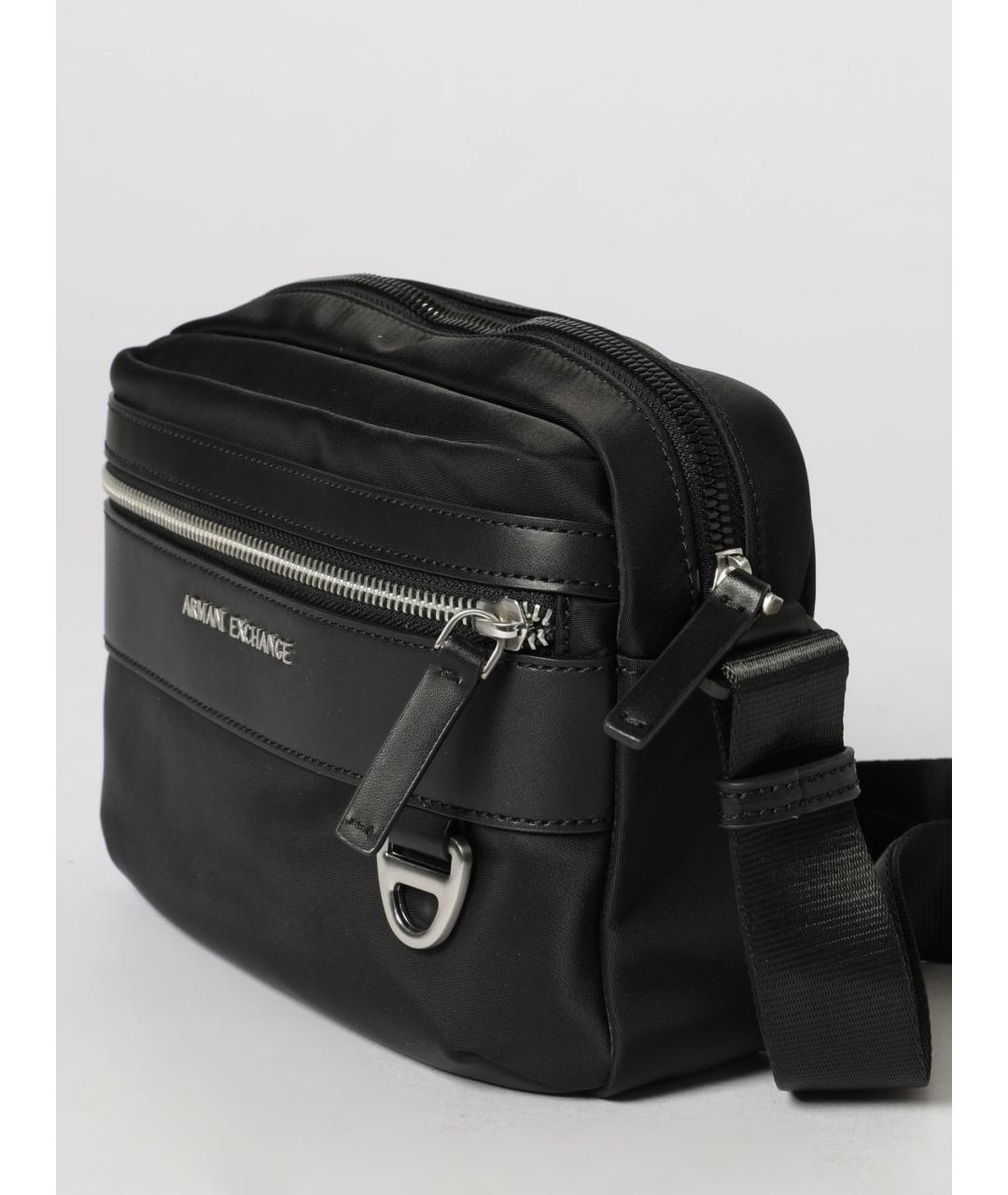 ARMANI EXCHANGE Черная синтетическая сумка на плечо, фото 3