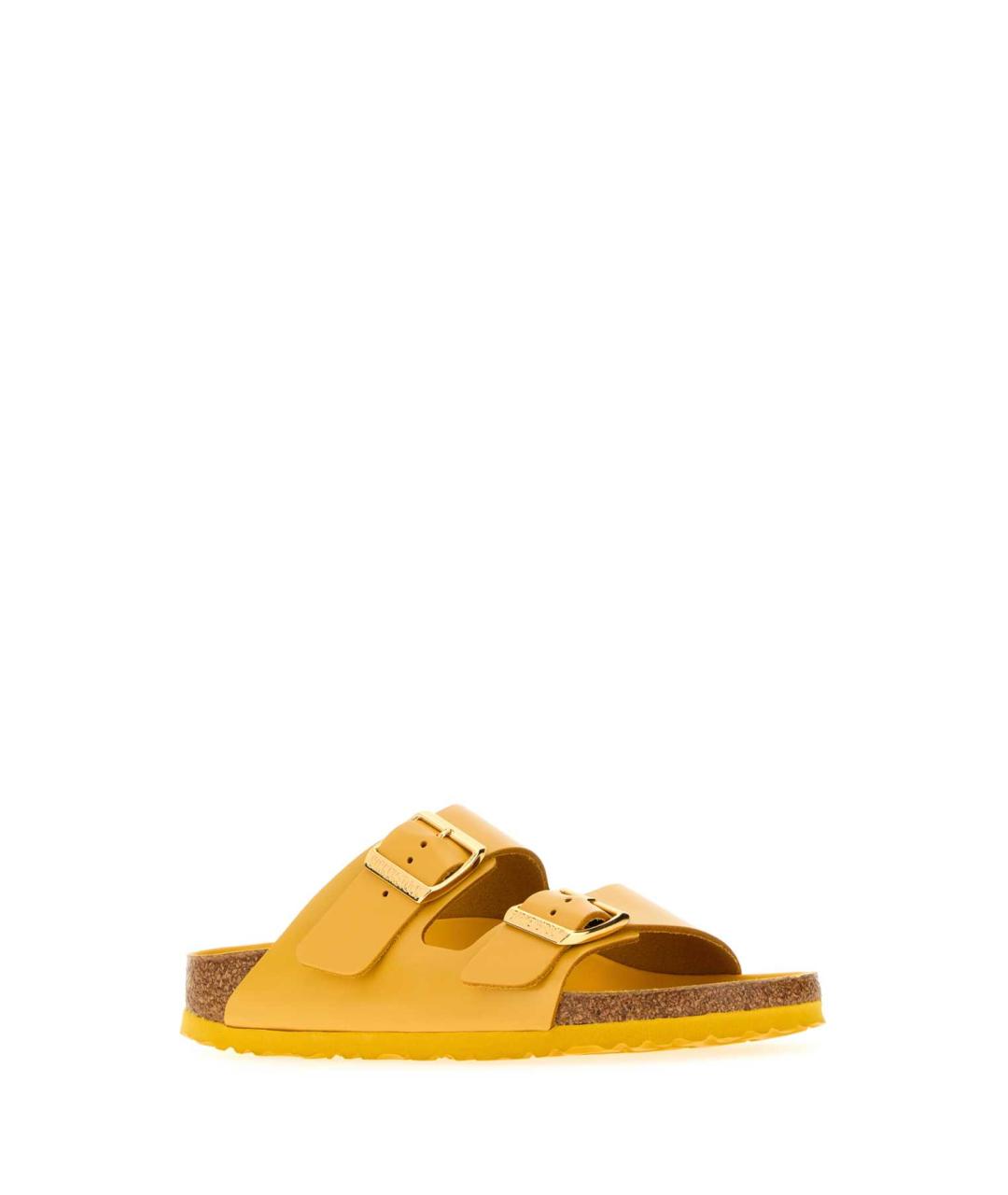 BIRKENSTOCK Желтые кожаные мюли, фото 2