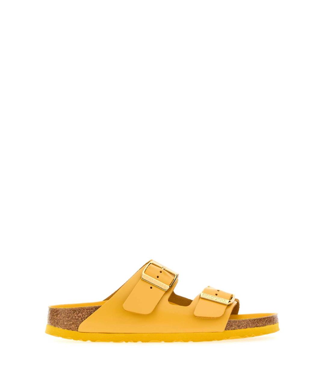 BIRKENSTOCK Желтые кожаные мюли, фото 1
