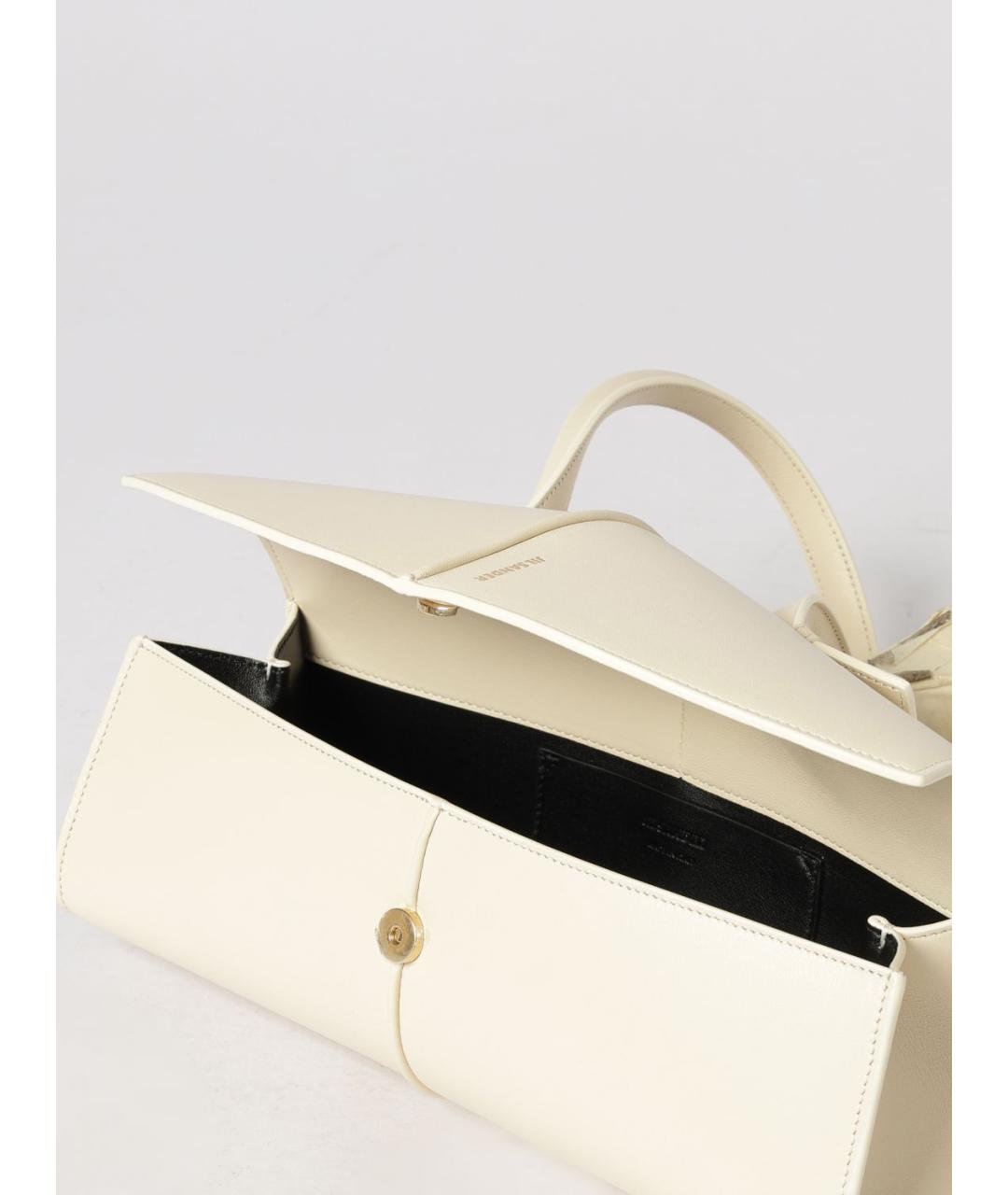 JIL SANDER Белая кожаная сумка через плечо, фото 5