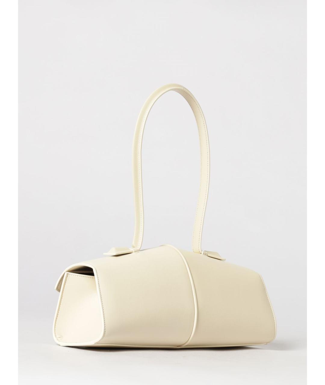 JIL SANDER Белая кожаная сумка через плечо, фото 3