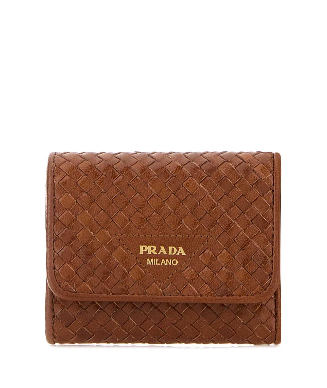 PRADA Коричневый кожаный кошелек, фото 1