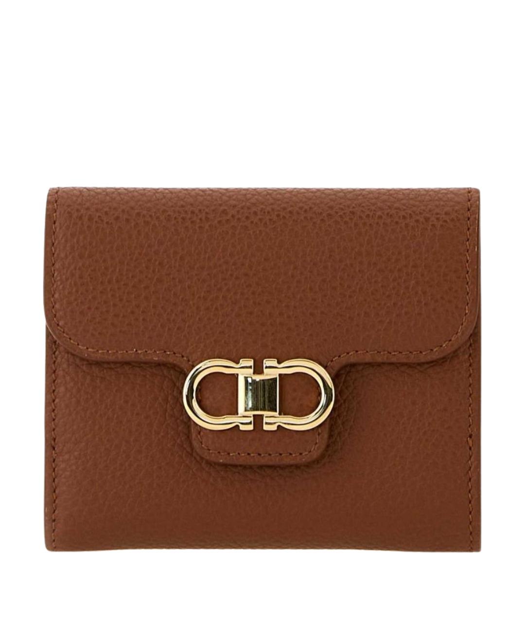 FERRAGAMO Бежевый кожаный кошелек, фото 1