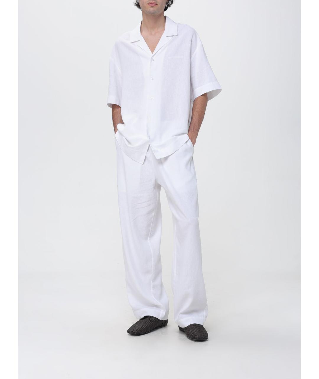 EMPORIO ARMANI Белая льняная кэжуал рубашка, фото 2