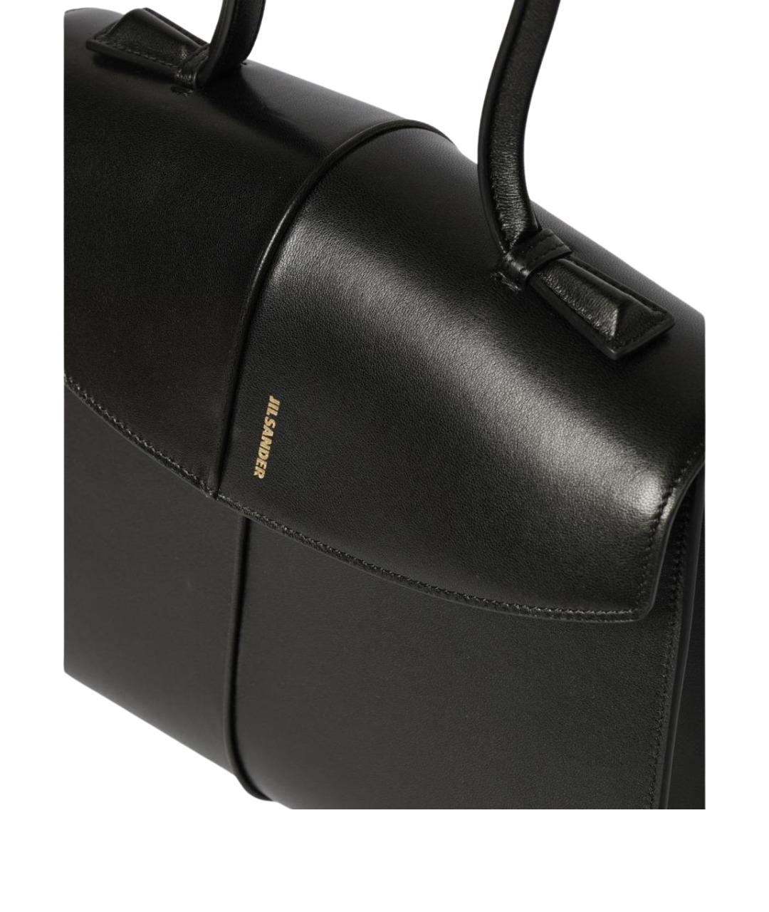 JIL SANDER Черная кожаная сумка тоут, фото 4