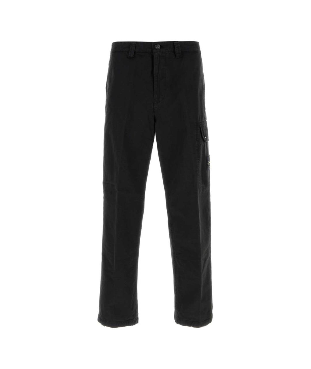 STONE ISLAND Черные хлопковые повседневные брюки, фото 1