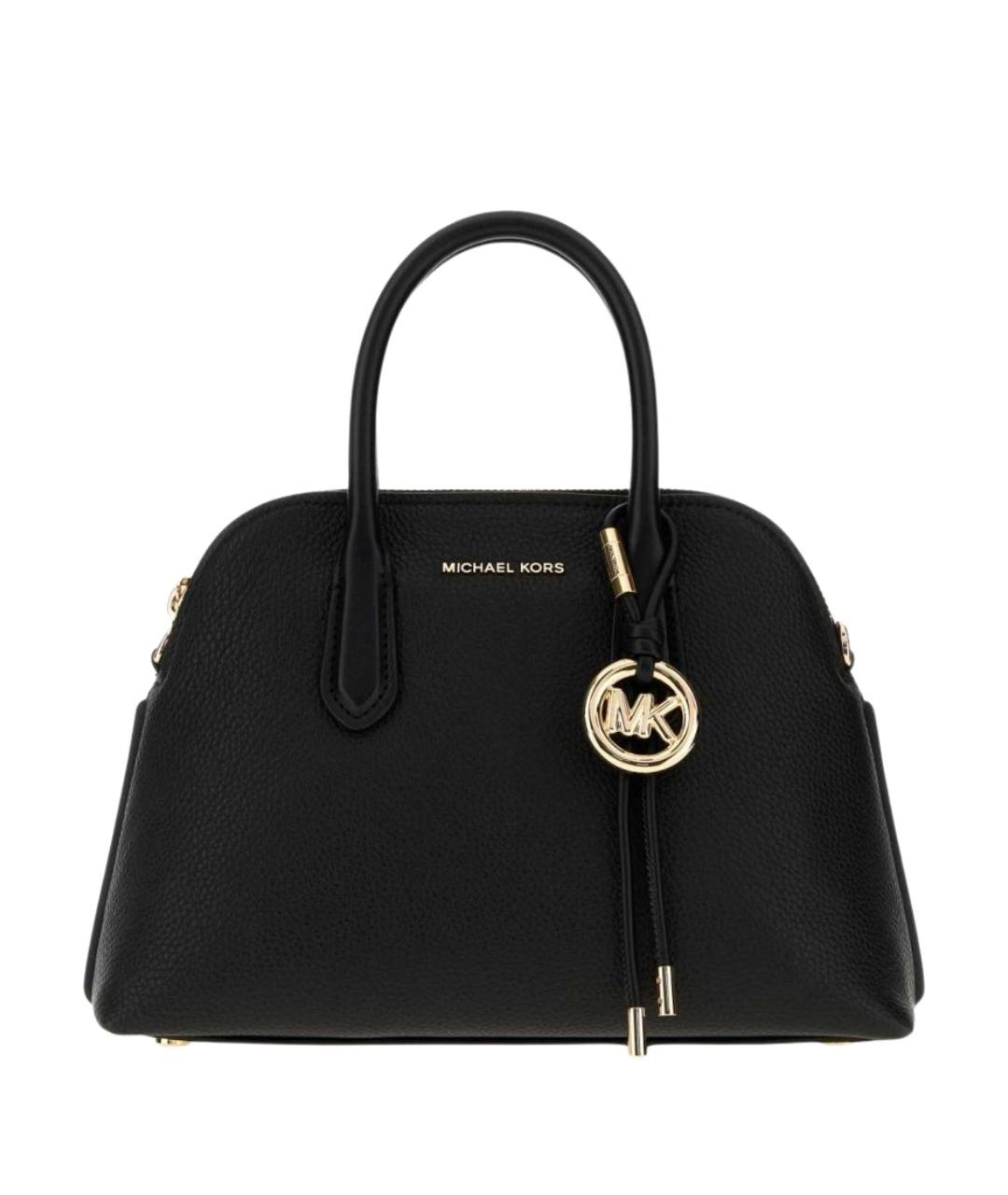 MICHAEL KORS Черная кожаная сумка с короткими ручками, фото 3