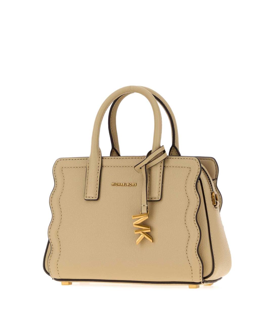 MICHAEL KORS Бежевая кожаная сумка с короткими ручками, фото 2