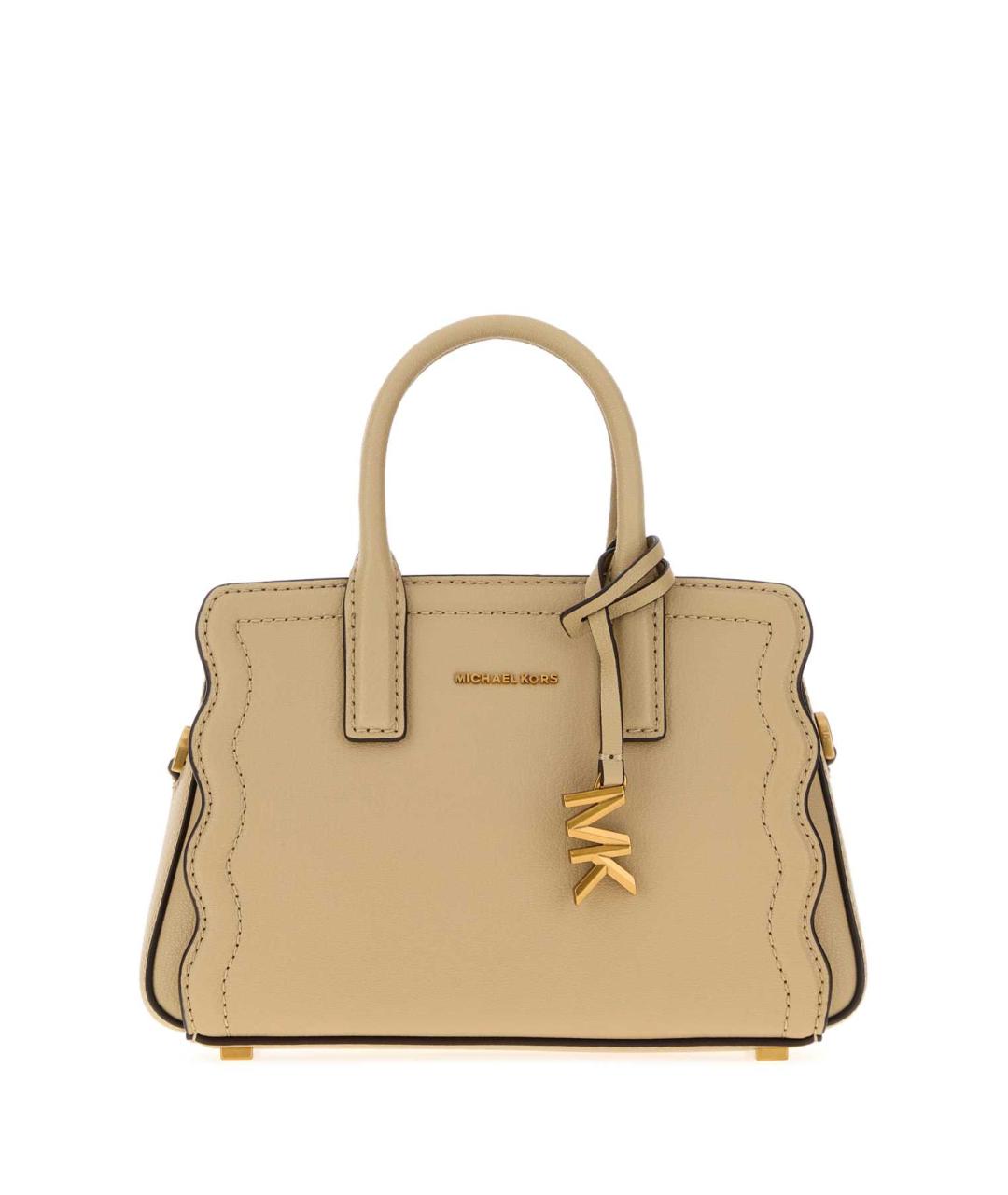 MICHAEL KORS Бежевая кожаная сумка с короткими ручками, фото 1