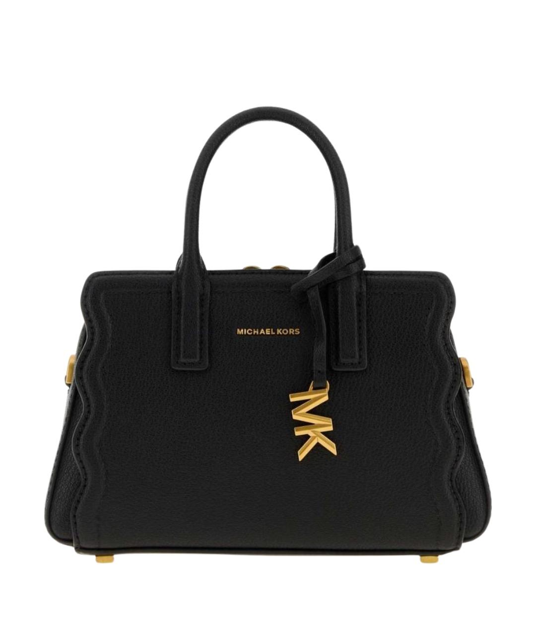 MICHAEL KORS Черная кожаная сумка с короткими ручками, фото 3