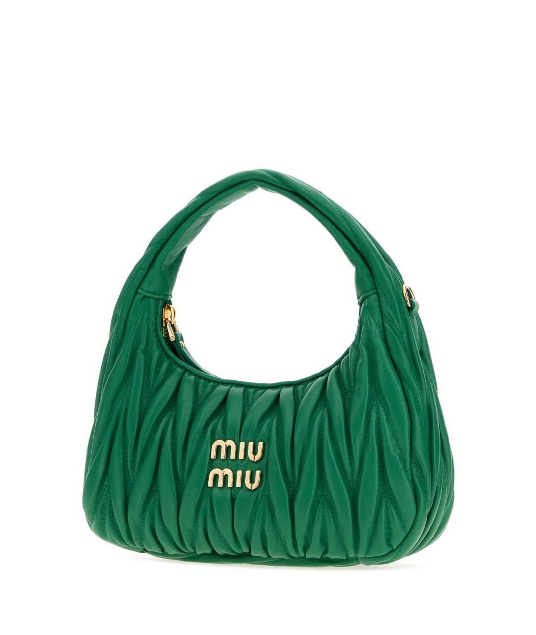 MIU MIU Зеленая кожаная сумка с короткими ручками, фото 2