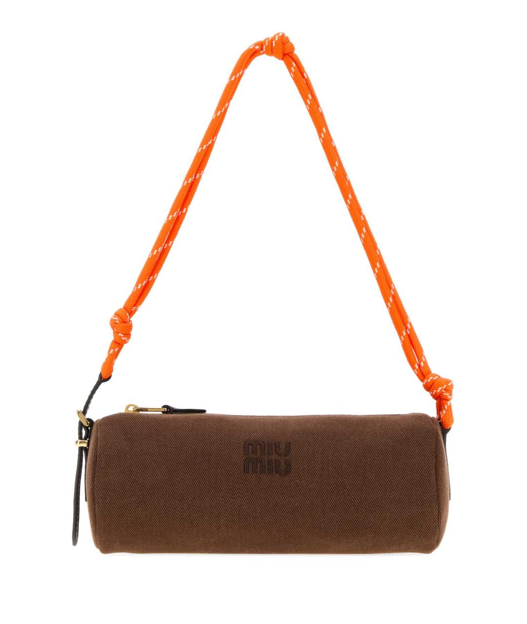 MIU MIU Коричневая тканевая сумка через плечо, фото 1
