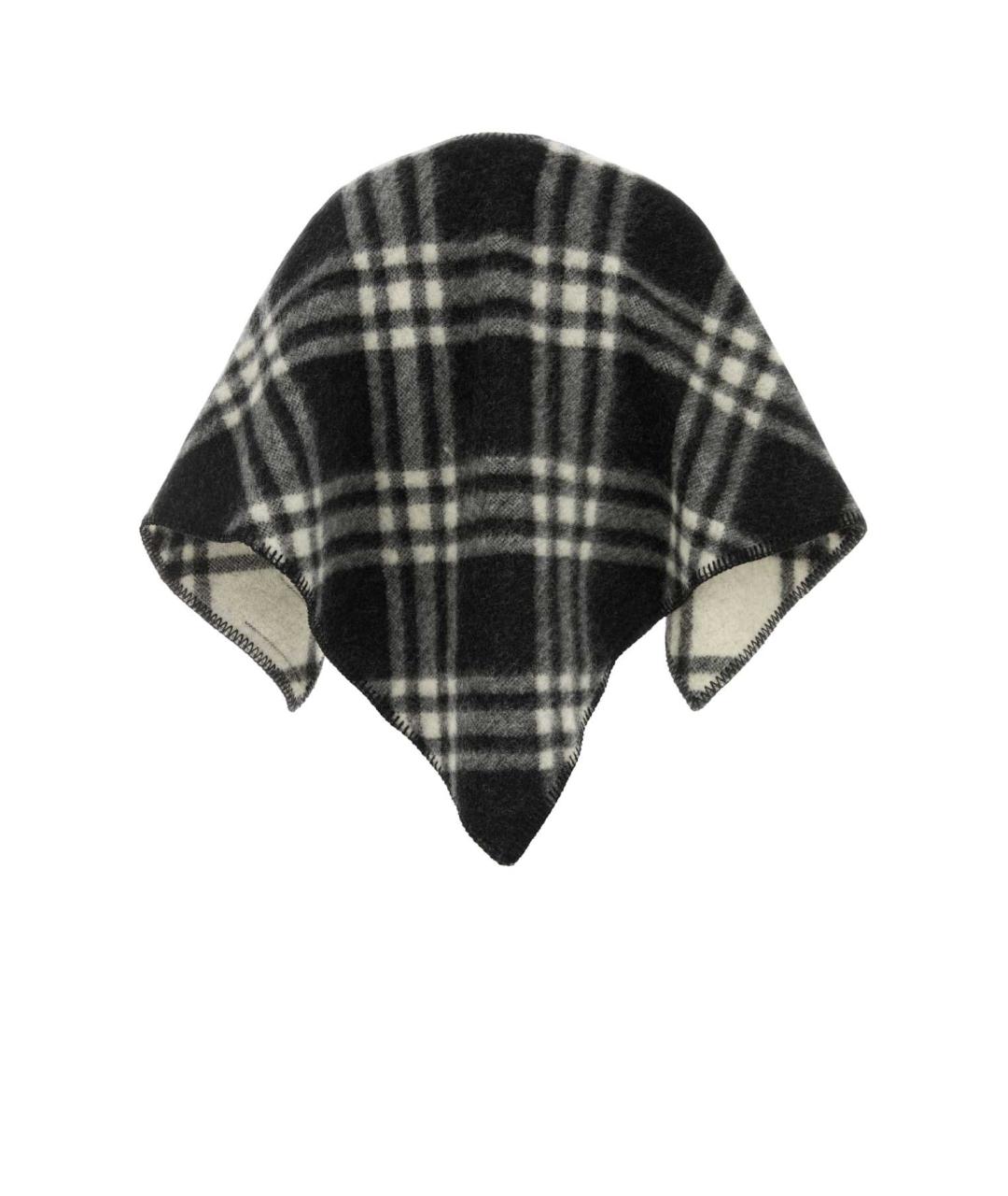 BURBERRY Черный шерстяной шарф, фото 2