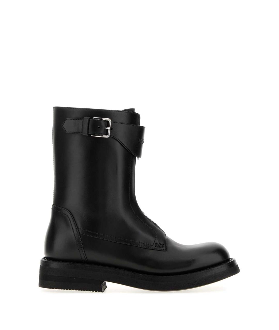 ALEXANDER MCQUEEN Черные кожаные сапоги, фото 1