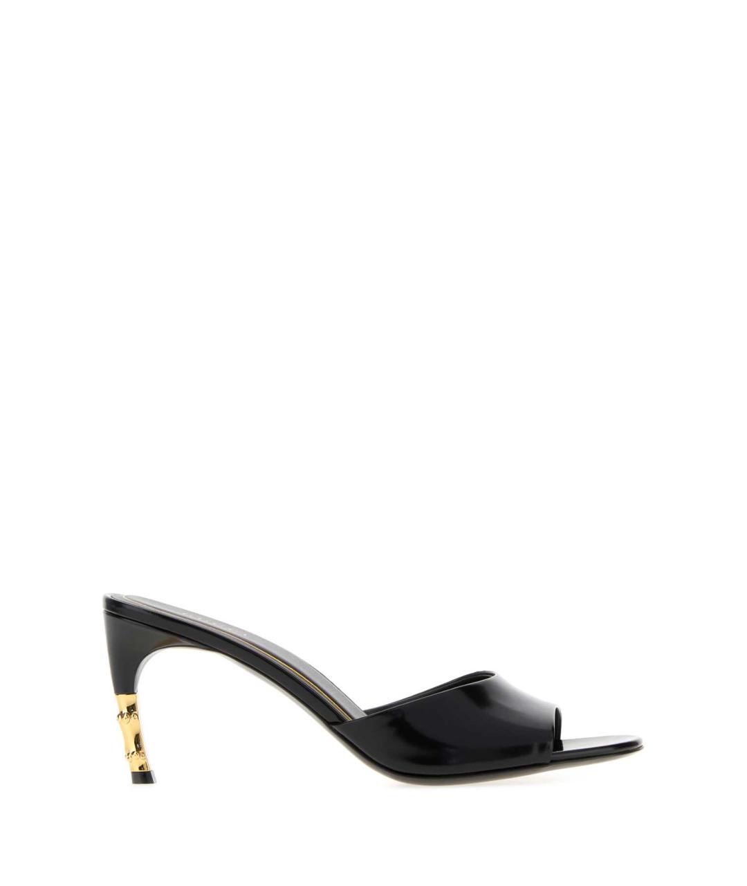 GUCCI Черные кожаные мюли, фото 1