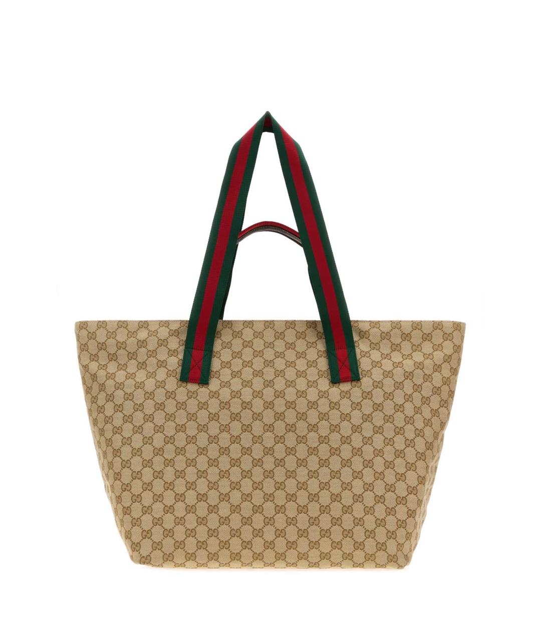 GUCCI Бежевая тканевая сумка тоут, фото 1